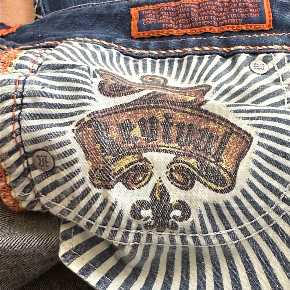 Rock Revival Janet Denim Jeans with  Embroidered Detail Sz 28 - Picture 7 of 10